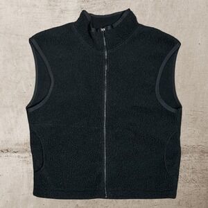 Vtg Kenyon‎ Polartec Fleece Vest Mens Large Black Full Zip Outdoor Made in USA